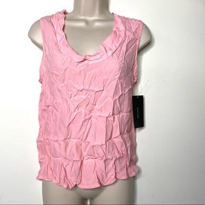 NWT Zara Pink Top Sleeveless Scoop neck Button Back Size XS